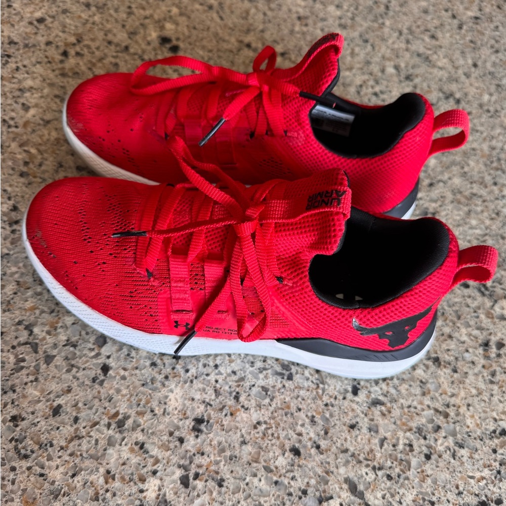 Under Armour Kids Red and Black Sneakers